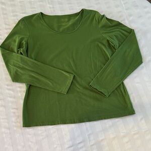 Talbots Olive Long Sleeve Women's Tee